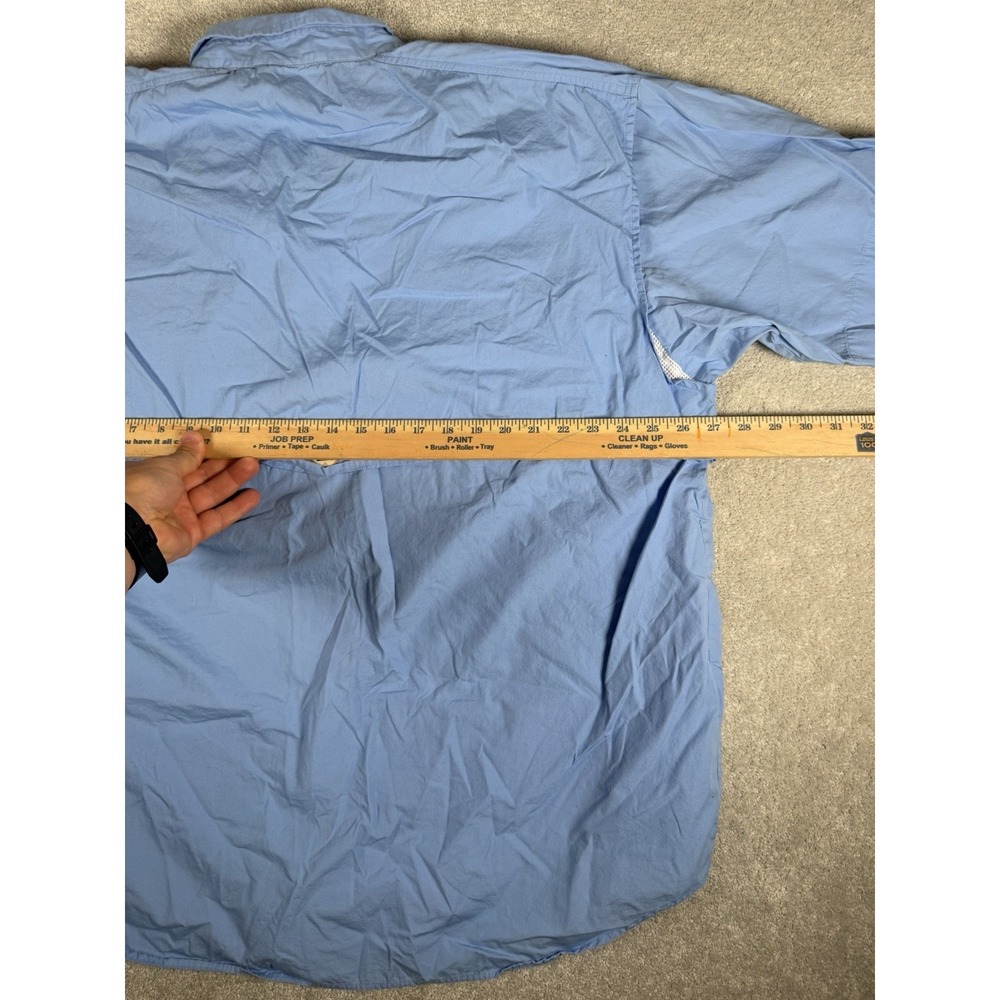 Columbia PFG Fishing Shirt Men Size XL Short Sleeve Button Up Carolina Sky Blue - Picture 8 of 10